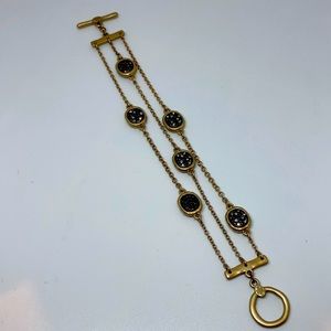 Toggle closure bracelet, three chain bracelet